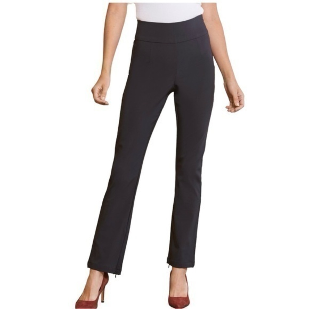 Good American Black High Waisted The Exec Pant with Ankle Zipper Detail Size 3